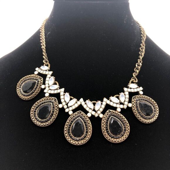 J. Crew Statement Necklace w/Glass Crystals - Picture 2 of 4